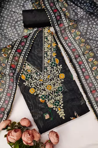  embroidery digital print modal dress material