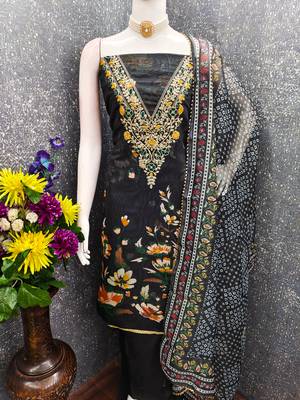  embroidery digital print modal dress material 4