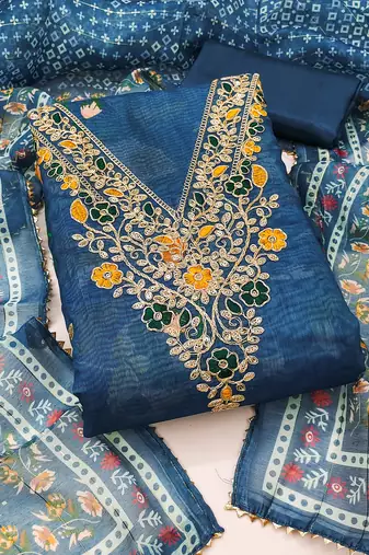 Women's embroidery digital print modal dress material