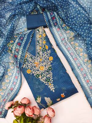  embroidery digital print modal dress material 3