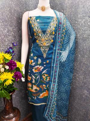  embroidery digital print modal dress material 4
