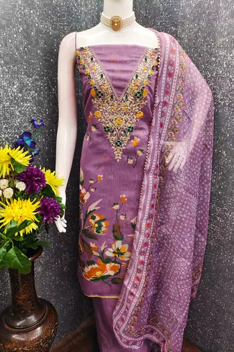  embroidery digital print modal dress material