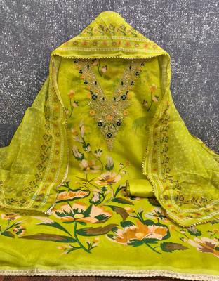  embroidery digital print modal dress material 2