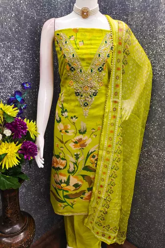  embroidery digital print modal dress material