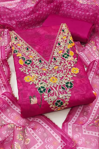 Women's embroidery digital print modal dress material