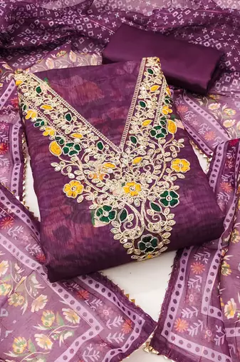 Women's embroidery digital print modal dress material