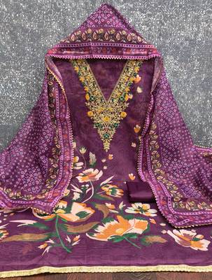  embroidery digital print modal dress material 2