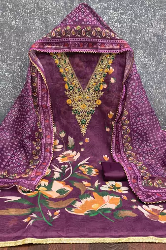  embroidery digital print modal dress material