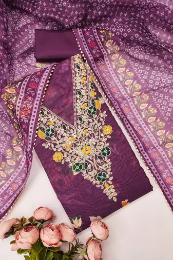  embroidery digital print modal dress material