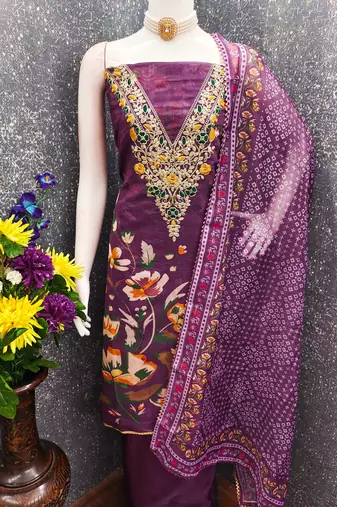  embroidery digital print modal dress material