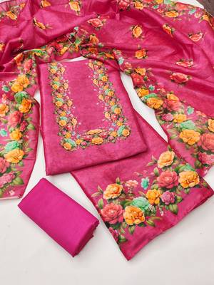  pink digital print silk dress material 1