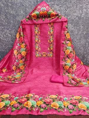  pink digital print silk dress material 2