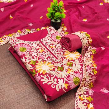  pink embroidery silk dress material 3