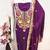 Women's purple embroidery silk dress material