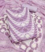 Women's levender embroidery georgette dress material