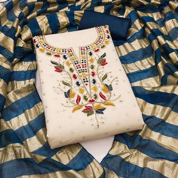  white embroidery cotton dress material 1
