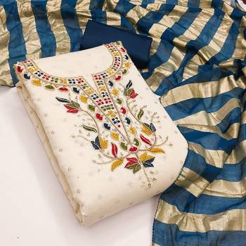  white embroidery cotton dress material 3