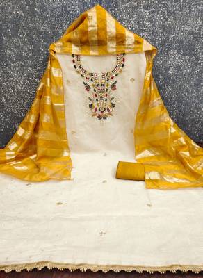  white embroidery cotton dress material 2