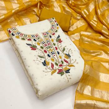  white embroidery cotton dress material 3