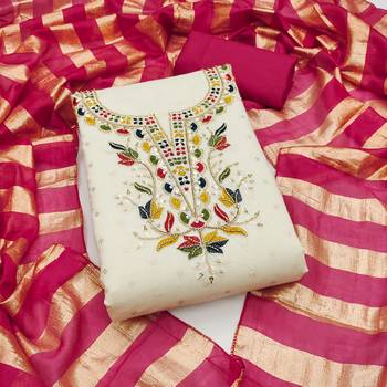  embroidery rajwadi butti cotton dress material 1