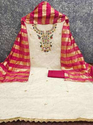  embroidery rajwadi butti cotton dress material 2