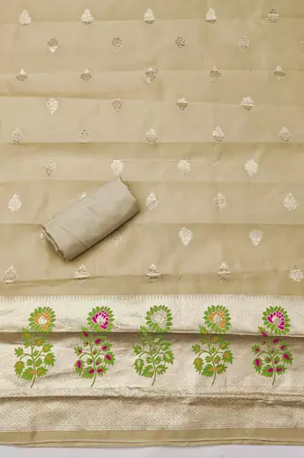  embroidery lichi silk minakari dress material