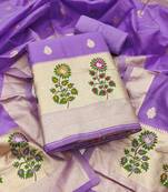  embroidery lichi silk minakari dress material