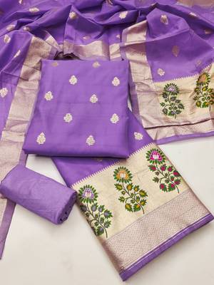  embroidery lichi silk minakari dress material 3