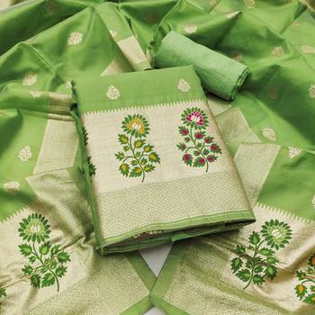  embroidery lichi silk minakari dress material 1