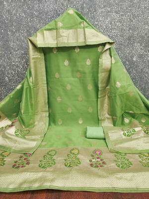  embroidery lichi silk minakari dress material 2