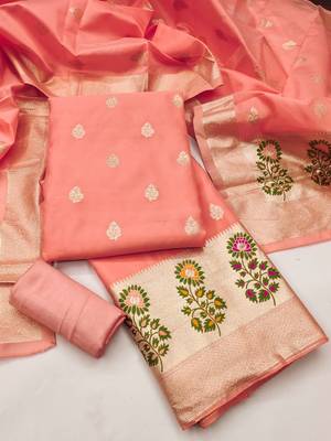  embroidery lichi silk minakari dress material 3