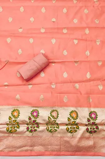  embroidery lichi silk minakari dress material