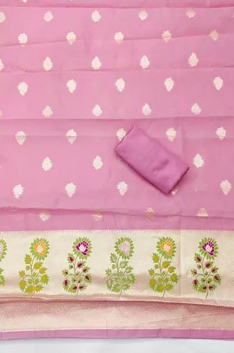  embroidery lichi silk minakari dress material