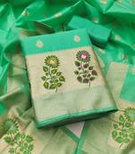  embroidery lichi silk minakari dress material