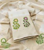 Women's embroidery lichi silk minakari dress material