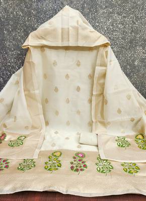  embroidery lichi silk minakari dress material 2
