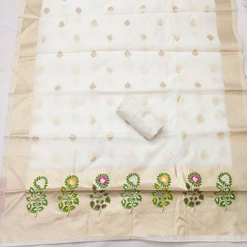  embroidery lichi silk minakari dress material 4