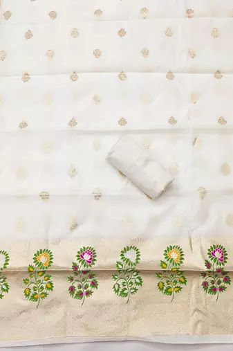  embroidery lichi silk minakari dress material