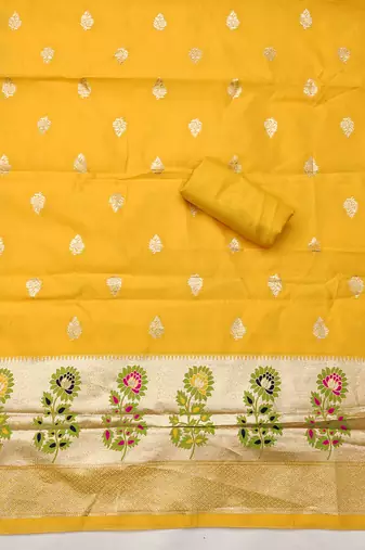  embroidery lichi silk minakari dress material