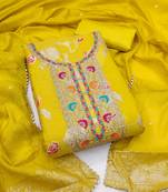  light green embroidered modal dress material