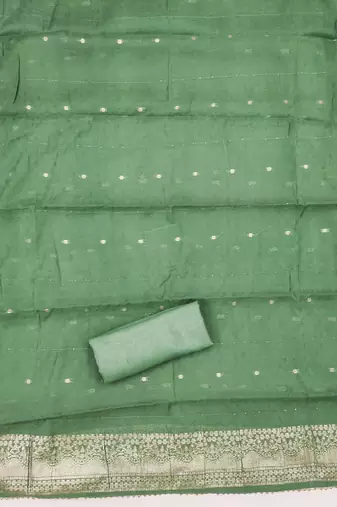  sea green embroidered modal dress material