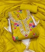 Women's light green digital print chinnon dress material