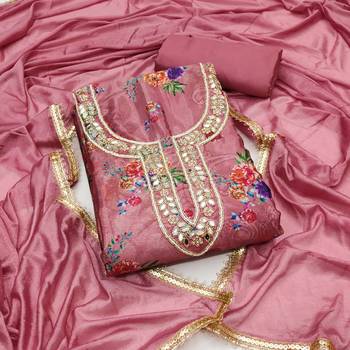  purple digital print chinnon dress material 1