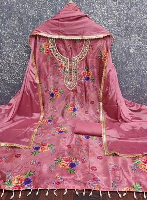  purple digital print chinnon dress material 2