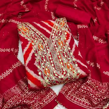  red digital print cotton dress material 1