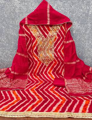  red digital print cotton dress material 2