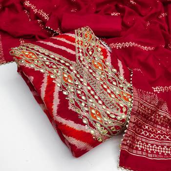  red digital print cotton dress material 3