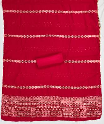  red digital print cotton dress material 4