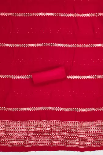  red digital print cotton dress material