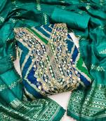 Women's sea green digital print cotton dress material